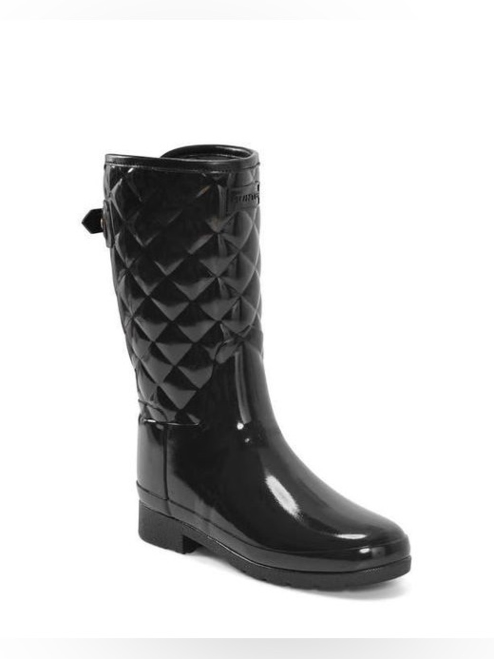 Hunter Refined Gloss Quilted Short Waterproof Rain Boot